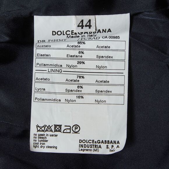 Dolce & Gabbana Navy Blue Satin Sheath Midi Dress M - Picture 5 of 5